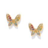 Enchanting Gem Butterfly Post Earrings