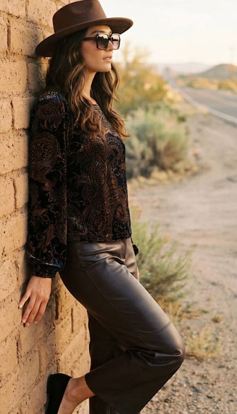 Faux Leather Pull On Pants