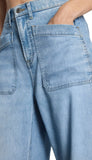 Lightweight Utility Barrel Leg Jeans - Seaside Blue