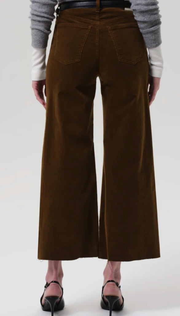 Lyra Wide Leg Crop In Corduroy - Manuka