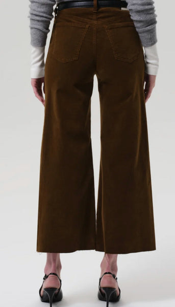 Lyra Wide Leg Crop In Corduroy - Manuka