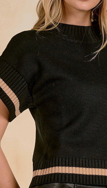Short Sleeve Crew Neck Sweater