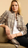 Stitchy Plaid Knit Blazer