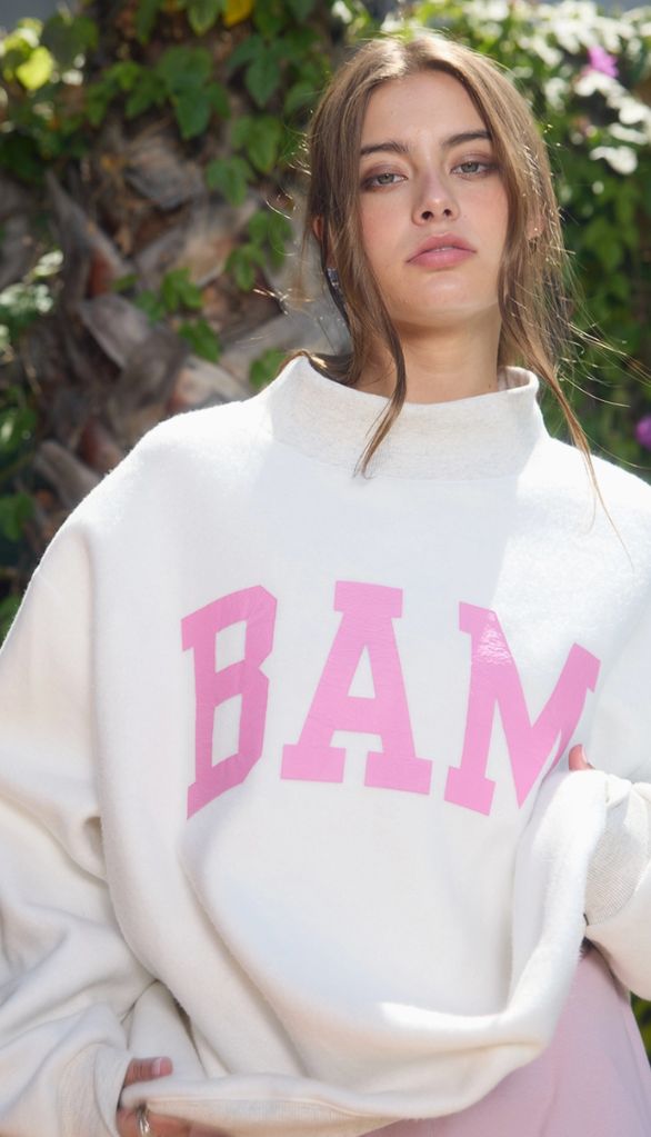 Mahj & Bam Mock Neck Sweatshirt-Reversible