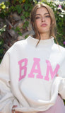 Mahj & Bam Mock Neck Sweatshirt-Reversible