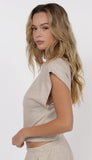 Cindy Strong Shoulder Sleeveless Knit