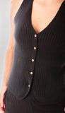 Selma Button Front Knit Vest
