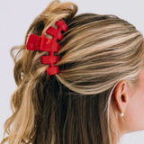 Medium Hair Clip-Rudolph Red