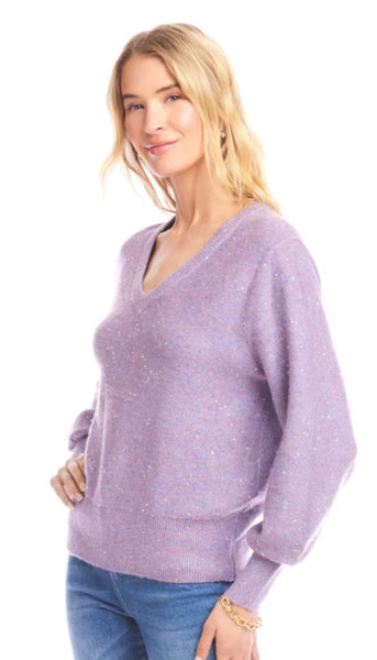 Sequin V Neck Sweater