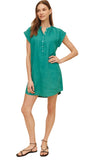Cap Sleeve Henley Dress