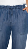 Pull On Tie Waist Wide Leg Ankle