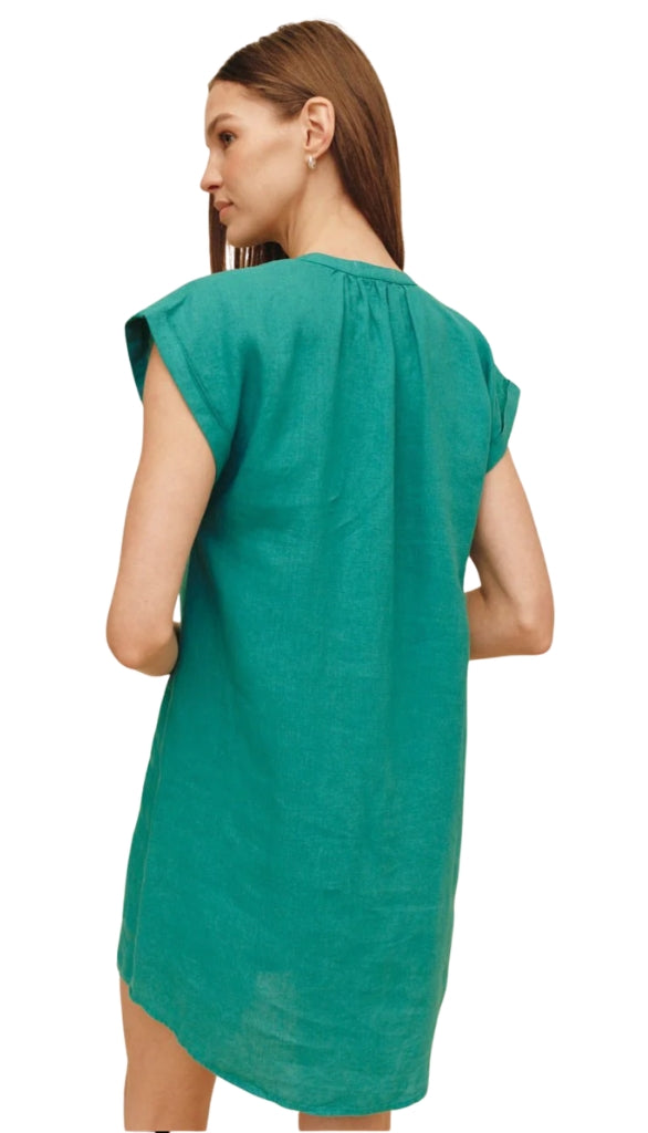 Cap Sleeve Henley Dress