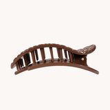 Medium flat round clip-Brown Crocodile