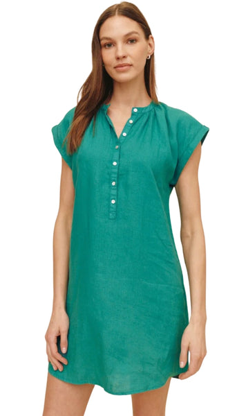 Cap Sleeve Henley Dress