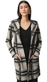 Jacquard Plaid Hooded Jacket