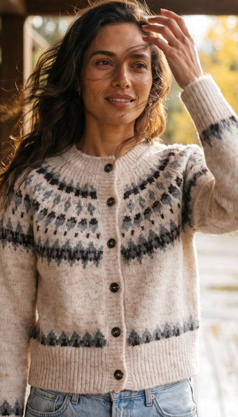 Jacquard Cardigan Sweater