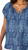 Flutter Sleeve Woven Top With Tie