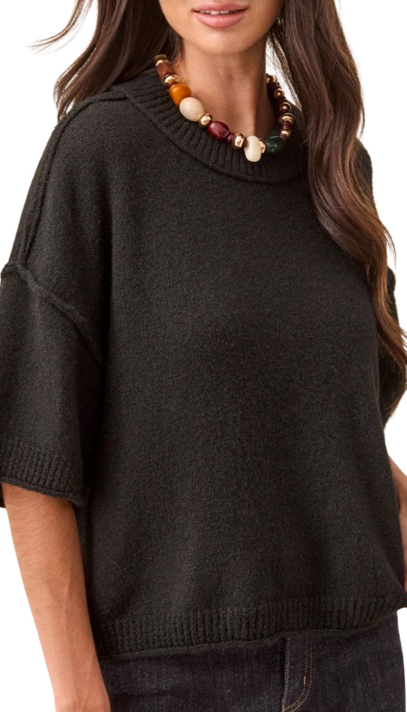 Lofty Elbow Sleeve Crew Neck Sweater