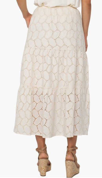 Tiered Woven Maxi Skirt With Tie