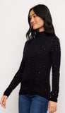 Rhinestone Mock Neck Sweater