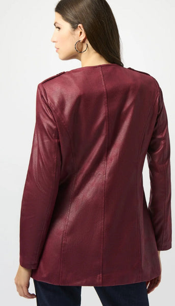 Foiled Faux Suede Fitted Jacket