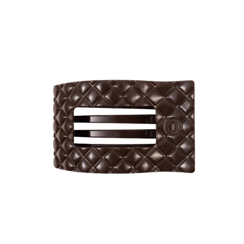 Small Flat Rectangular Clip-Truly Taupe Quilted