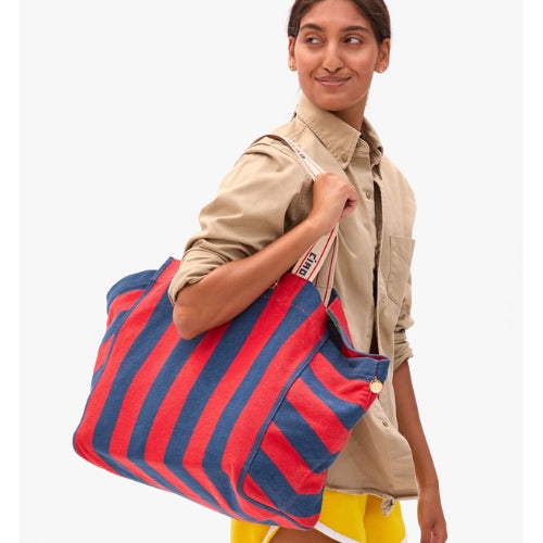 Beach Tote-Canvas Stripe