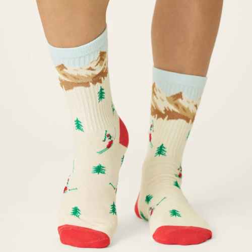 Landscape Skiing Rib Crew Sock