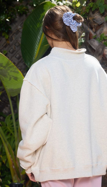 Mahj & Bam Mock Neck Sweatshirt-Reversible