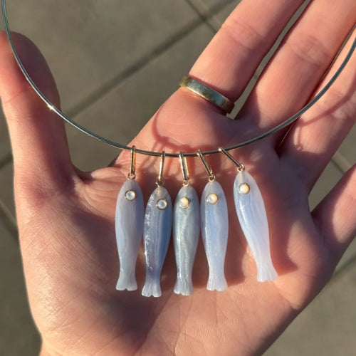 Fortuna Blue Lace Fish Charm