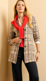 Stitchy Plaid Knit Blazer