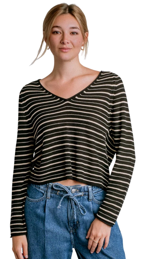 Tira V-Neck Raglan Stripe