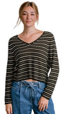 Tira V-Neck Raglan Stripe