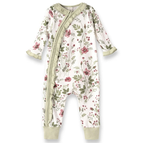 Pretty Petals Zipper Romper - 0-3 M and 3 - 6 M