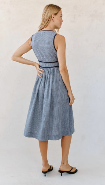 Fit & Flare V Neck Midi Dress