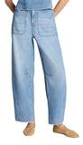 Lightweight Utility Barrel Leg Jeans - Seaside Blue