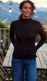 Rhinestone Mock Neck Sweater