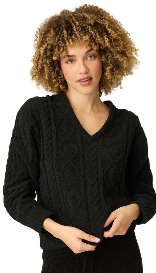 Long Sleeve Cozy Chenille Cable Knit