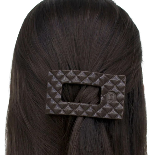Small Flat Rectangular Clip-Truly Taupe Quilted