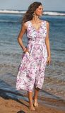 Floral Gardens Sleeveless Midi Dress