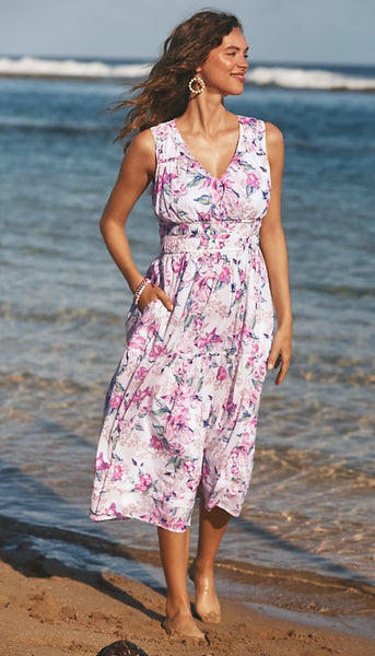 Floral Gardens Sleeveless Midi Dress