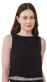 Sleeveless Fray Trim Tank