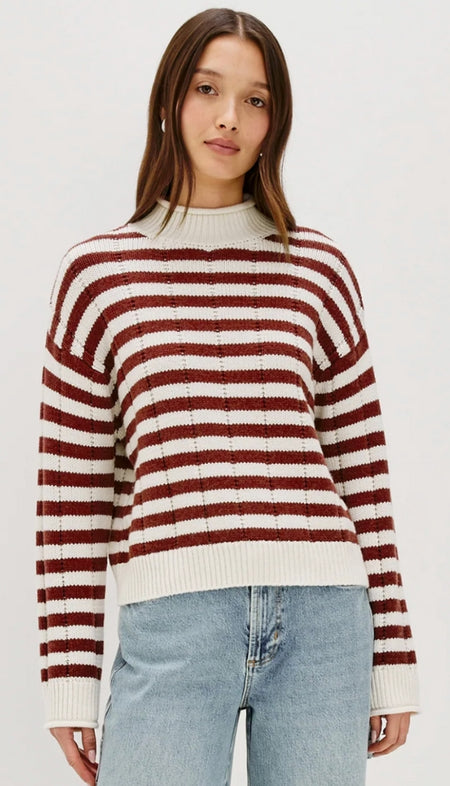 Long Sleeve Mock Neck Sweater With Sequins