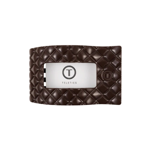 Small Flat Rectangular Clip-Truly Taupe Quilted