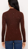 Rhinestone Mock Neck Sweater
