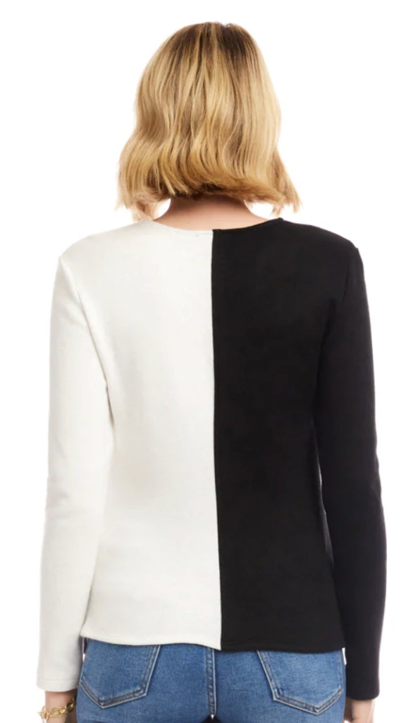 Colorblock Satin Bow Top