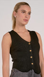 V Neck Button Vest