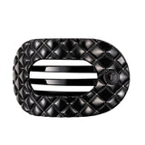 Large Flat Round Clip - Jet Black Quilt