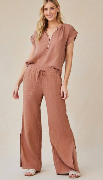Side Slit Wide Leg Pant