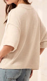 Lofty Elbow Sleeve Crew Neck Sweater